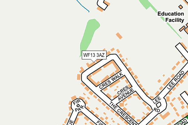 WF13 3AZ map - OS OpenMap – Local (Ordnance Survey)