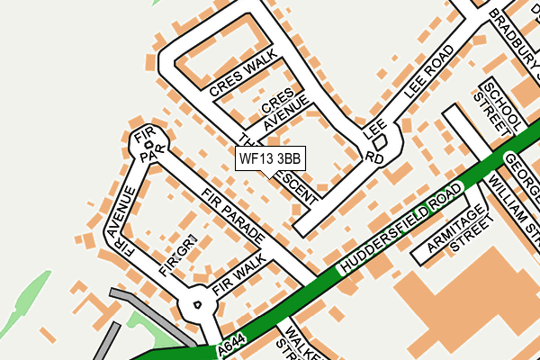 WF13 3BB map - OS OpenMap – Local (Ordnance Survey)