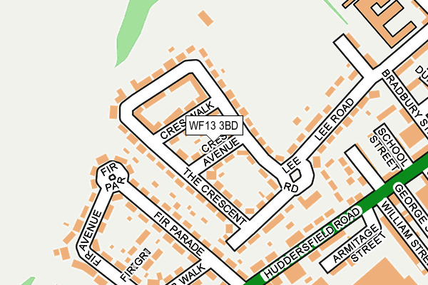 WF13 3BD map - OS OpenMap – Local (Ordnance Survey)