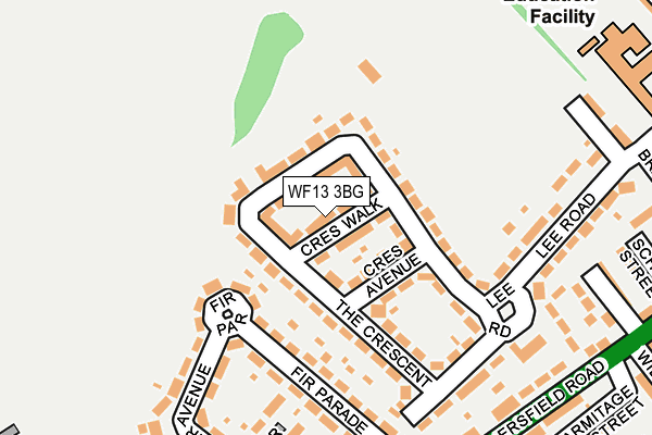 WF13 3BG map - OS OpenMap – Local (Ordnance Survey)