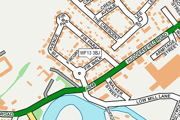 WF13 3BJ map - OS OpenMap – Local (Ordnance Survey)