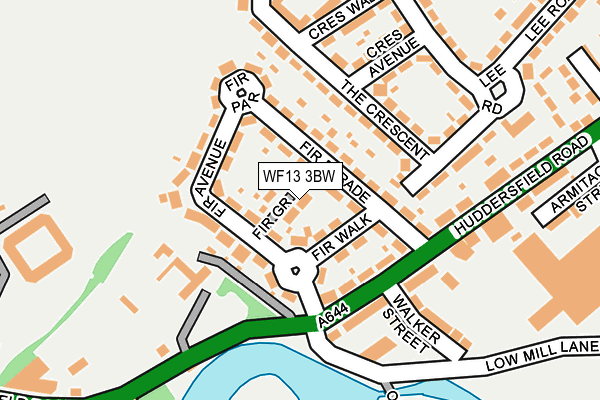 WF13 3BW map - OS OpenMap – Local (Ordnance Survey)