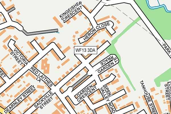 WF13 3DA map - OS OpenMap – Local (Ordnance Survey)