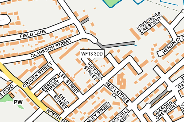 WF13 3DD map - OS OpenMap – Local (Ordnance Survey)