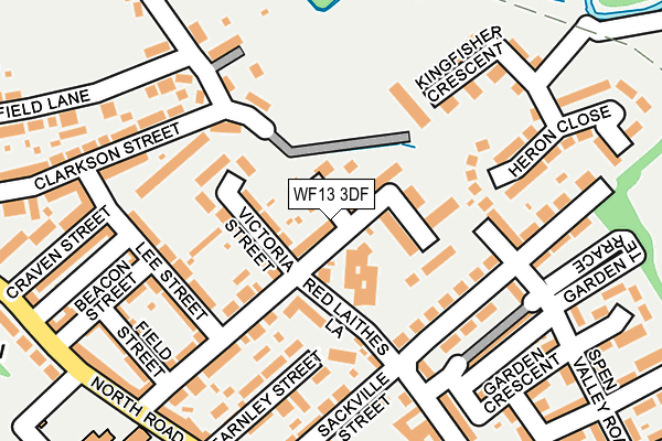 WF13 3DF map - OS OpenMap – Local (Ordnance Survey)