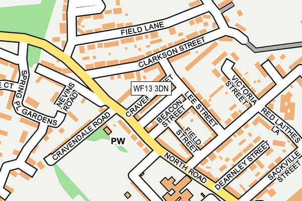 WF13 3DN map - OS OpenMap – Local (Ordnance Survey)