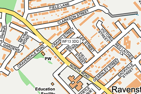 WF13 3DQ map - OS OpenMap – Local (Ordnance Survey)
