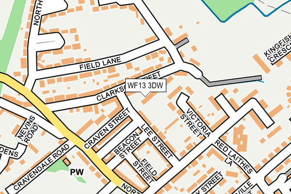 WF13 3DW map - OS OpenMap – Local (Ordnance Survey)