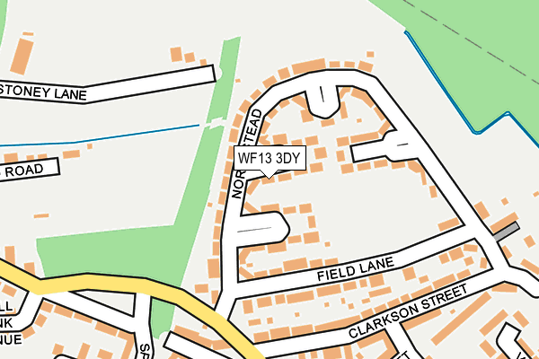 WF13 3DY map - OS OpenMap – Local (Ordnance Survey)