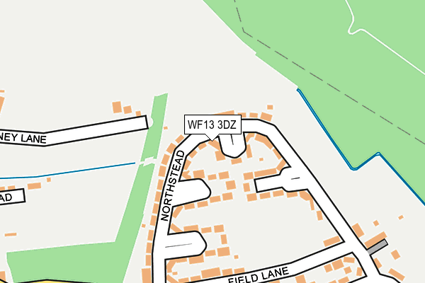 WF13 3DZ map - OS OpenMap – Local (Ordnance Survey)