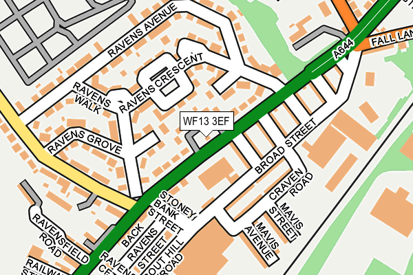 WF13 3EF map - OS OpenMap – Local (Ordnance Survey)