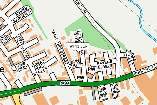 WF13 3ER map - OS OpenMap – Local (Ordnance Survey)