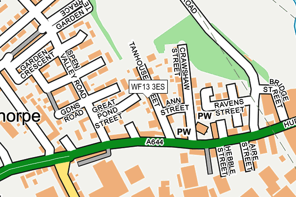 WF13 3ES map - OS OpenMap – Local (Ordnance Survey)