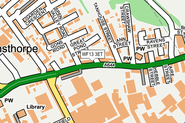 WF13 3ET map - OS OpenMap – Local (Ordnance Survey)