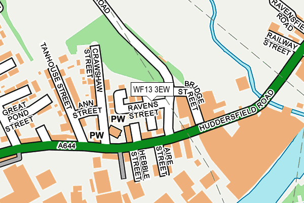 WF13 3EW map - OS OpenMap – Local (Ordnance Survey)