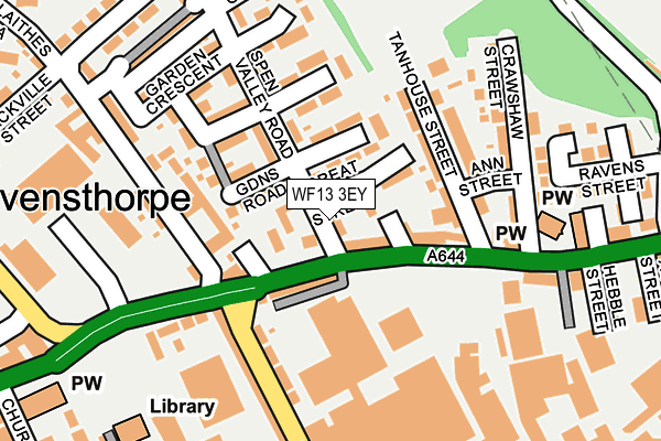 WF13 3EY map - OS OpenMap – Local (Ordnance Survey)