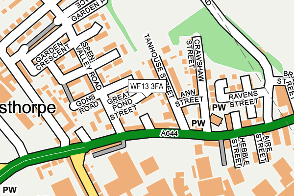 WF13 3FA map - OS OpenMap – Local (Ordnance Survey)