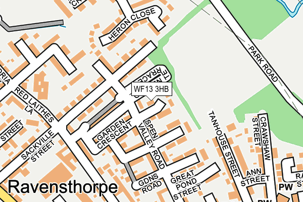 WF13 3HB map - OS OpenMap – Local (Ordnance Survey)