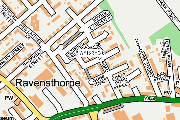 WF13 3HG map - OS OpenMap – Local (Ordnance Survey)