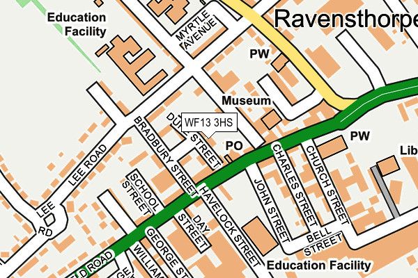 WF13 3HS map - OS OpenMap – Local (Ordnance Survey)