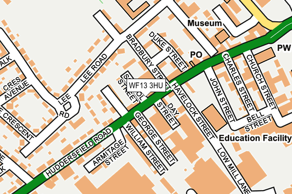WF13 3HU map - OS OpenMap – Local (Ordnance Survey)