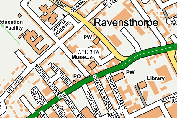 WF13 3HW map - OS OpenMap – Local (Ordnance Survey)