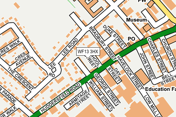 WF13 3HX map - OS OpenMap – Local (Ordnance Survey)