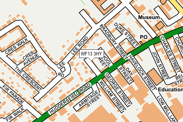 WF13 3HY map - OS OpenMap – Local (Ordnance Survey)