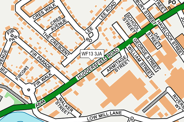 WF13 3JA map - OS OpenMap – Local (Ordnance Survey)