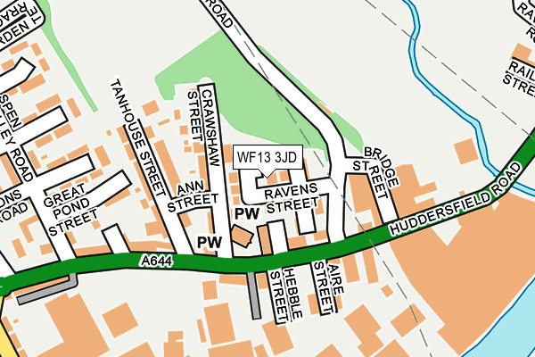 WF13 3JD map - OS OpenMap – Local (Ordnance Survey)