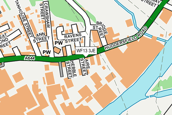 WF13 3JE map - OS OpenMap – Local (Ordnance Survey)