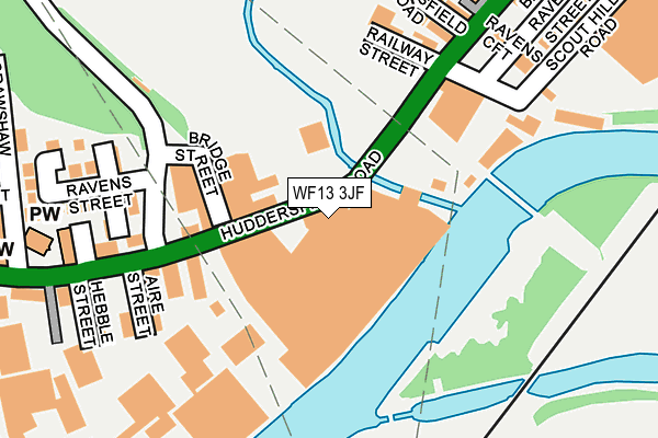 WF13 3JF map - OS OpenMap – Local (Ordnance Survey)