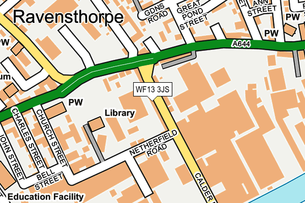 WF13 3JS map - OS OpenMap – Local (Ordnance Survey)