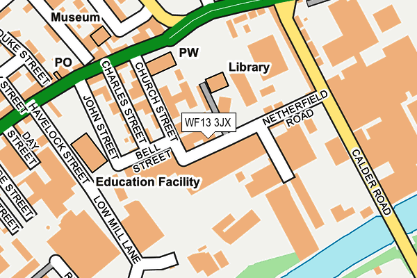 WF13 3JX map - OS OpenMap – Local (Ordnance Survey)