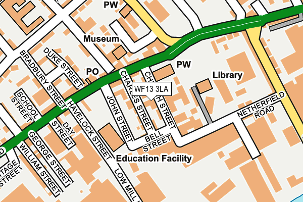 WF13 3LA map - OS OpenMap – Local (Ordnance Survey)