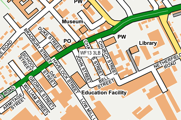 WF13 3LB map - OS OpenMap – Local (Ordnance Survey)