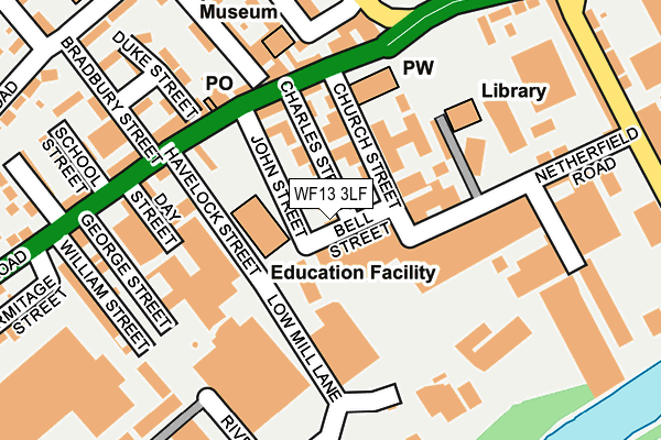 WF13 3LF map - OS OpenMap – Local (Ordnance Survey)