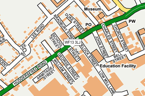 WF13 3LJ map - OS OpenMap – Local (Ordnance Survey)