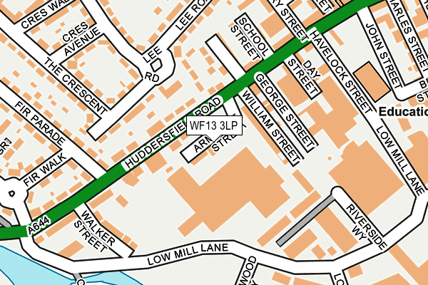 WF13 3LP map - OS OpenMap – Local (Ordnance Survey)
