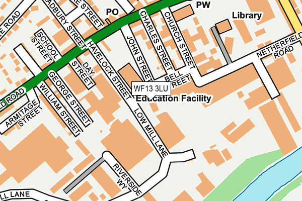 WF13 3LU map - OS OpenMap – Local (Ordnance Survey)