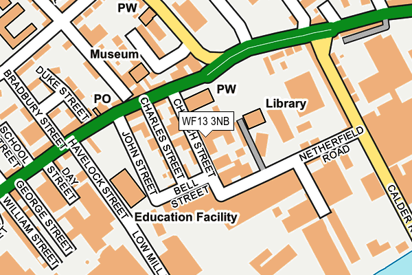 WF13 3NB map - OS OpenMap – Local (Ordnance Survey)