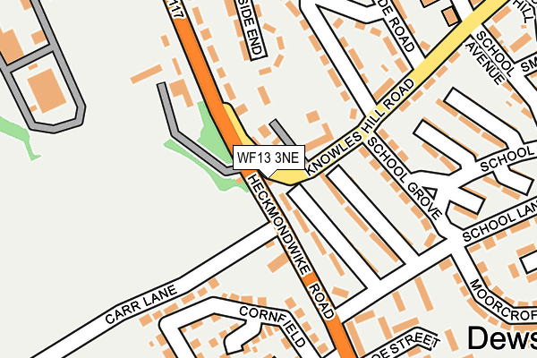 WF13 3NE map - OS OpenMap – Local (Ordnance Survey)