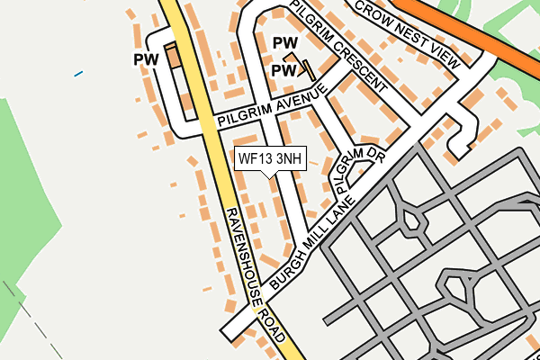 WF13 3NH map - OS OpenMap – Local (Ordnance Survey)