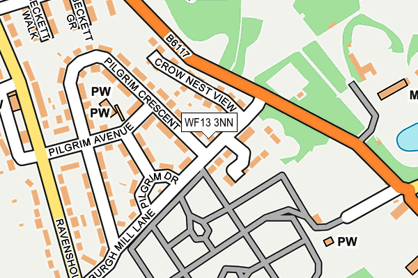 WF13 3NN map - OS OpenMap – Local (Ordnance Survey)