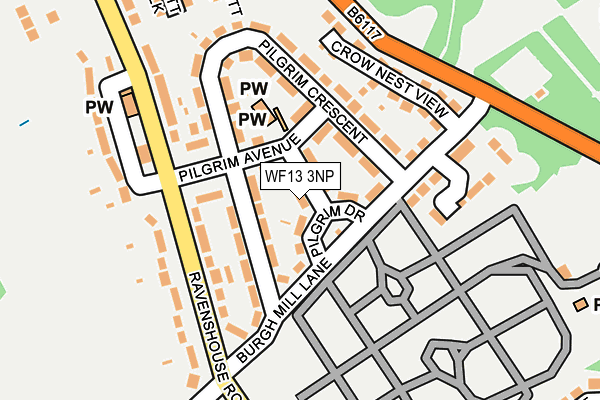 WF13 3NP map - OS OpenMap – Local (Ordnance Survey)