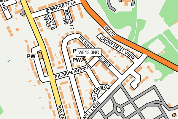 WF13 3NQ map - OS OpenMap – Local (Ordnance Survey)
