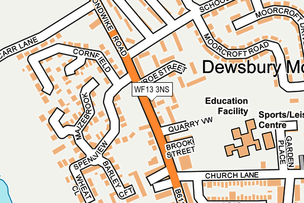 WF13 3NS map - OS OpenMap – Local (Ordnance Survey)