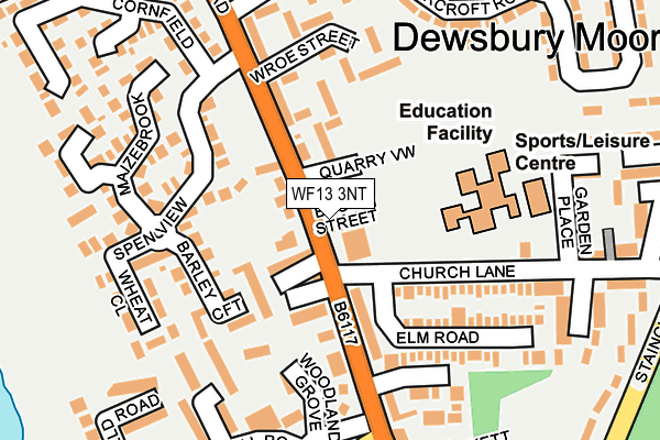 WF13 3NT map - OS OpenMap – Local (Ordnance Survey)