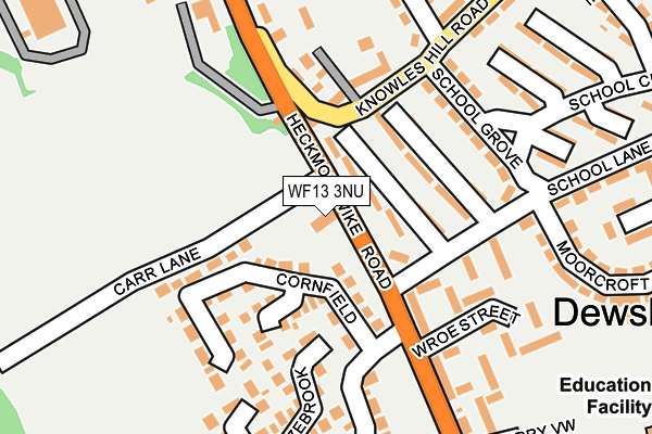 WF13 3NU map - OS OpenMap – Local (Ordnance Survey)