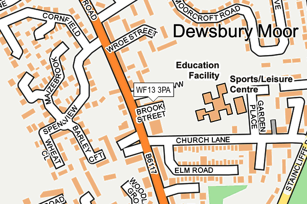 WF13 3PA map - OS OpenMap – Local (Ordnance Survey)